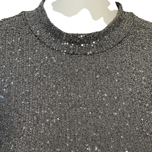 Guess Silver Gray Sequin Long Sleeve Body-con Stretch Cocktail Dress Sz S - Picture 3 of 10